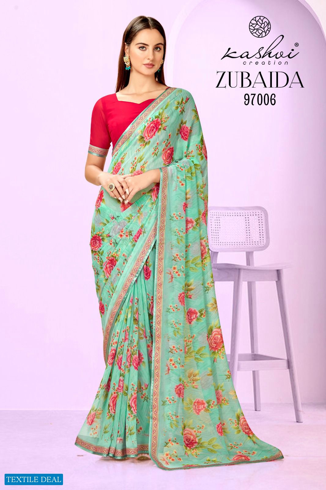 Kashvi Zubaida Wholesale Georgette Fabrics Ethnic Sarees