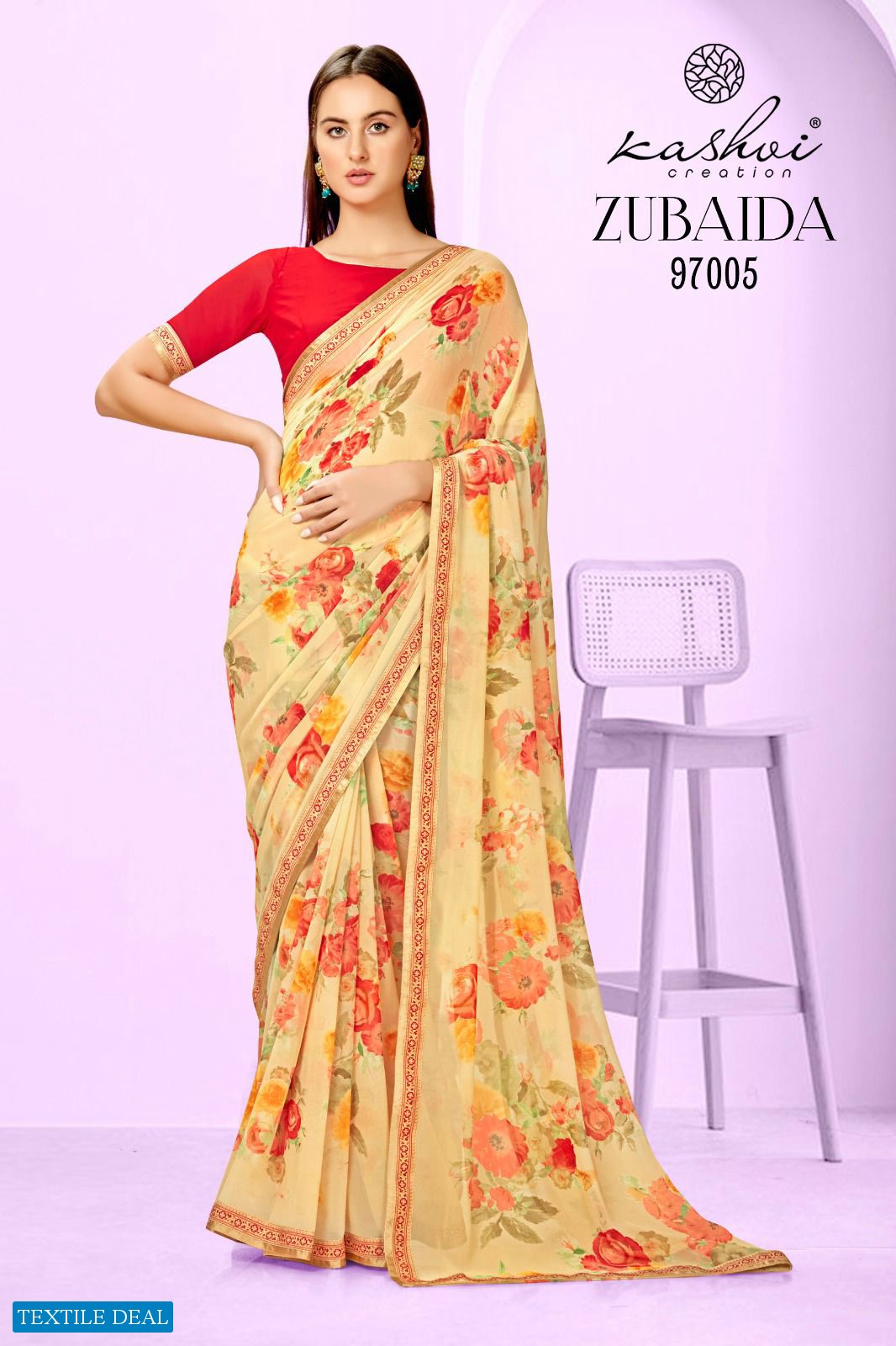 Kashvi Zubaida Wholesale Georgette Fabrics Ethnic Sarees