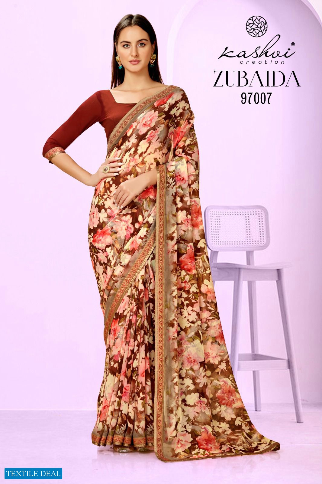 Kashvi Zubaida Wholesale Georgette Fabrics Ethnic Sarees