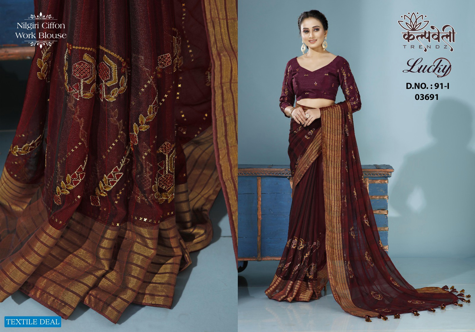 Kalpvelly Lucky D.no 91 Wholesale Designer Ethnic Sarees