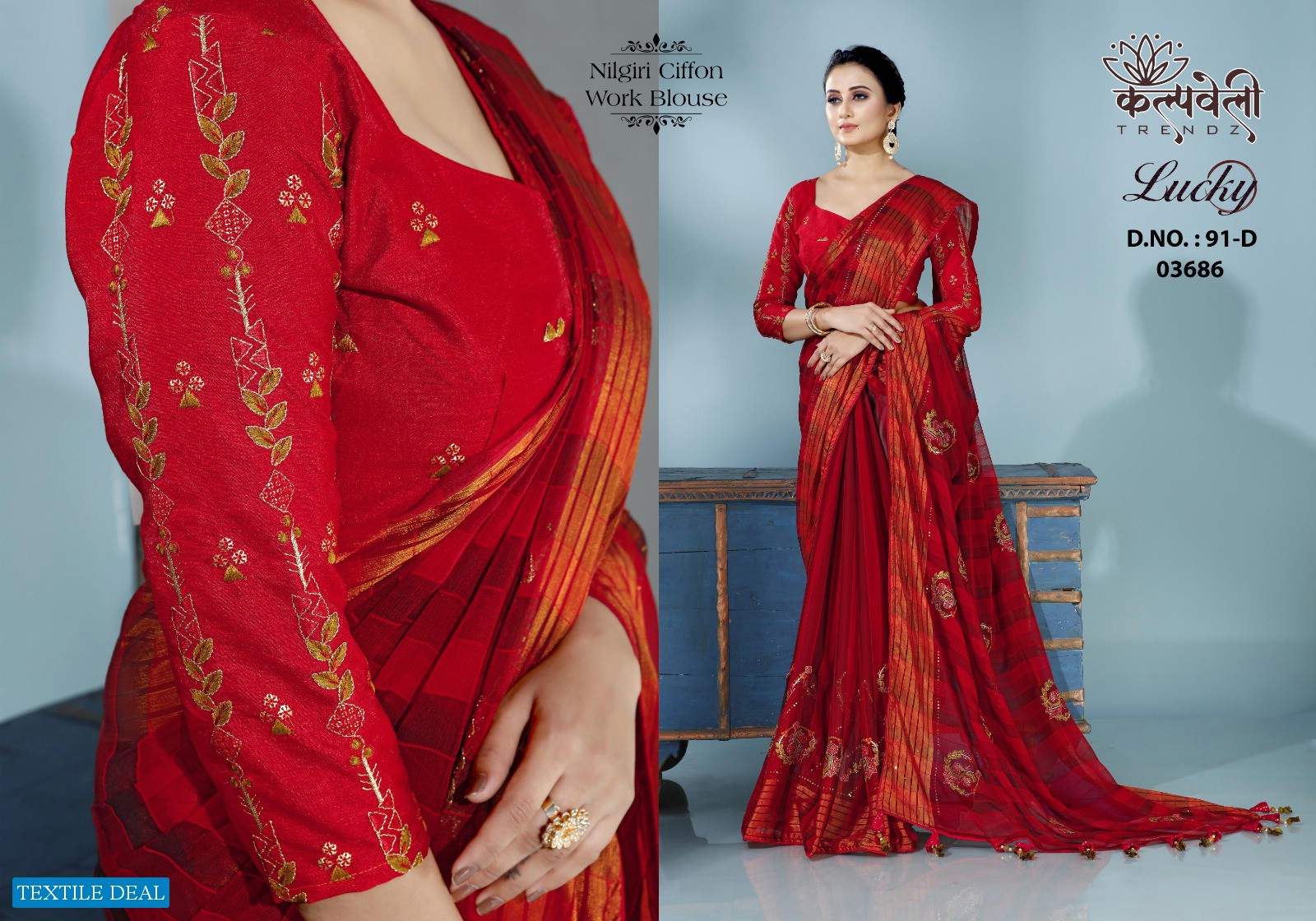 Kalpvelly Lucky D.no 91 Wholesale Designer Ethnic Sarees