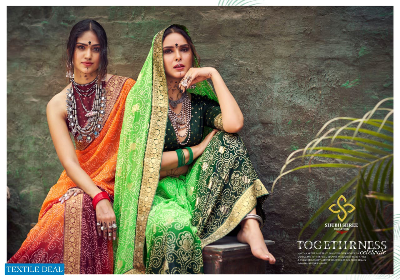 SHUBH SHREE CREATION GHOOMAR 1001-1009 DESIGNER TRADITIONAL BANDHEJ SAREES