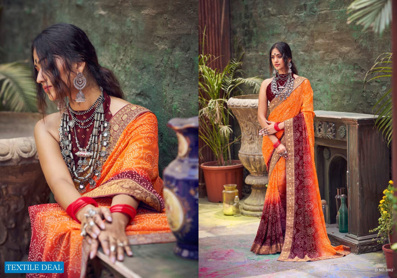 SHUBH SHREE CREATION GHOOMAR 1001-1009 DESIGNER TRADITIONAL BANDHEJ SAREES