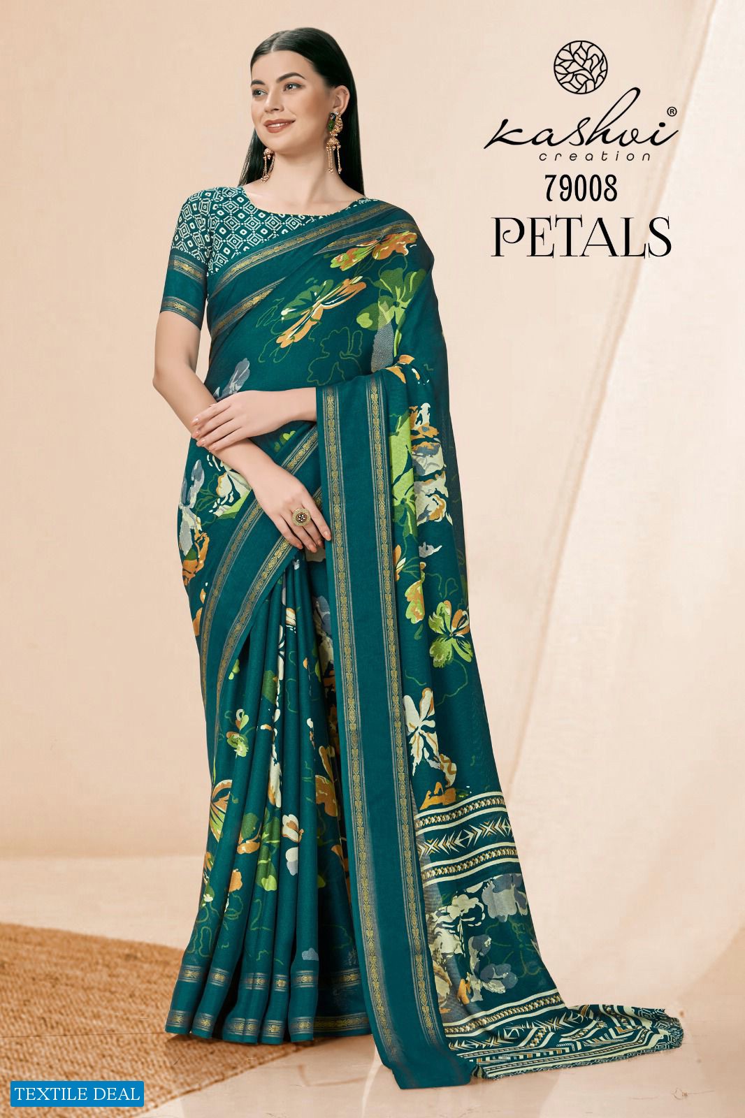 Kashvi Petals Wholesale Jute Silk With Weaving Border Sarees