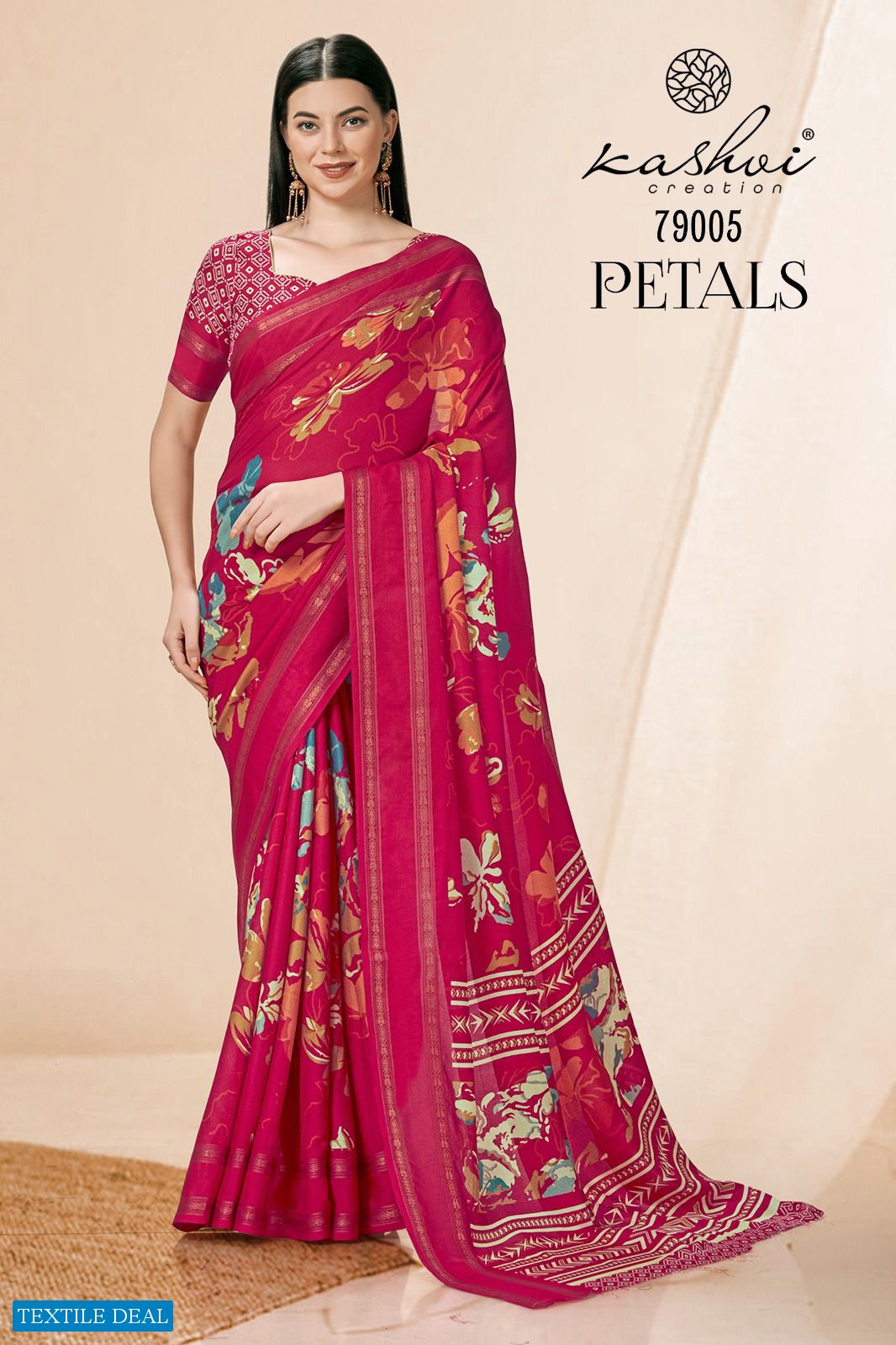 Kashvi Petals Wholesale Jute Silk With Weaving Border Sarees
