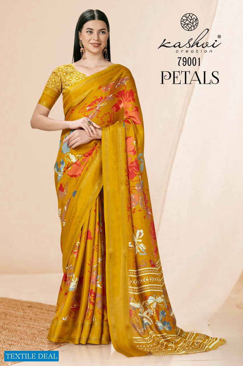Kashvi Petals Wholesale Jute Silk With Weaving Border Sarees