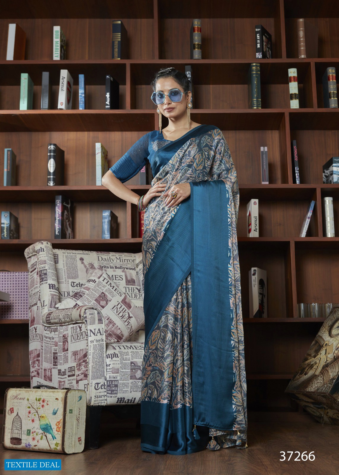 NESTA BY VALLABHI PRINTS DESIGNER BRASSO WITH SATIN BORDER SAREE AND CROCHET BLOUSE COLLECTION