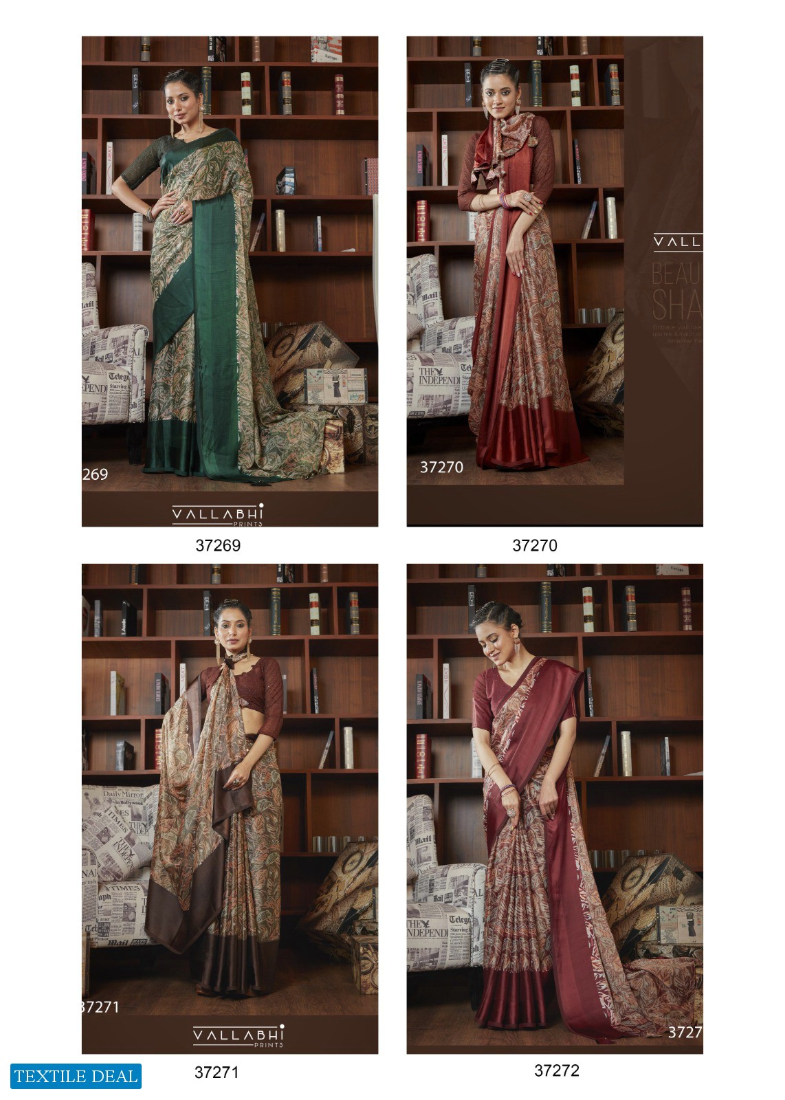 NESTA BY VALLABHI PRINTS DESIGNER BRASSO WITH SATIN BORDER SAREE AND CROCHET BLOUSE COLLECTION