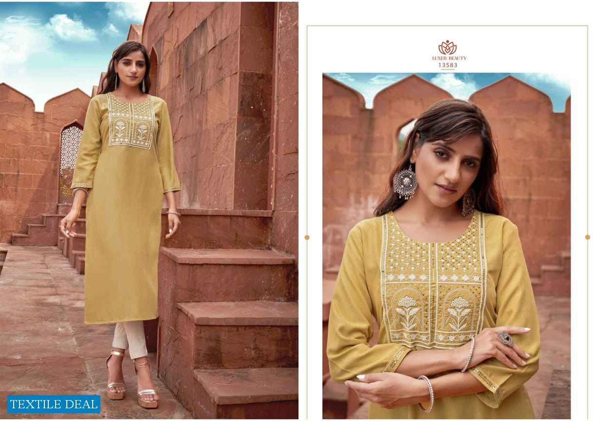 KALAROOP SEAGULL VOL 5 EMBROIDERED WORK ADORABLE KURTIS