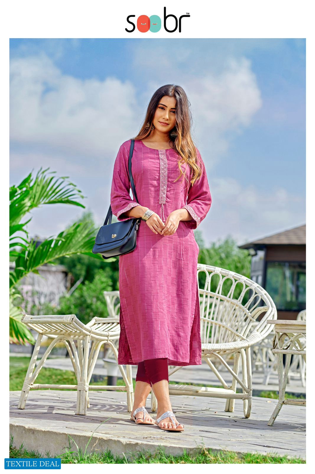 Soobr Indigo Wholesale Handwork Puttin Belt Long Kurtis