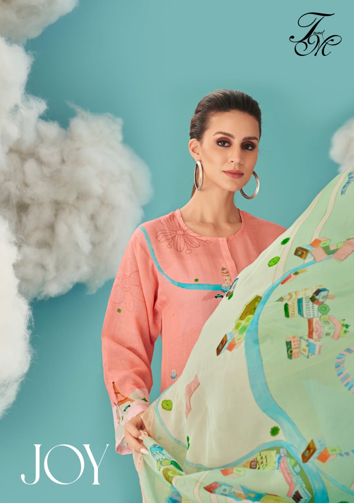 T And M Joy Wholesale Pure Linen With Hand Work And Daman Lace Salwar Suits