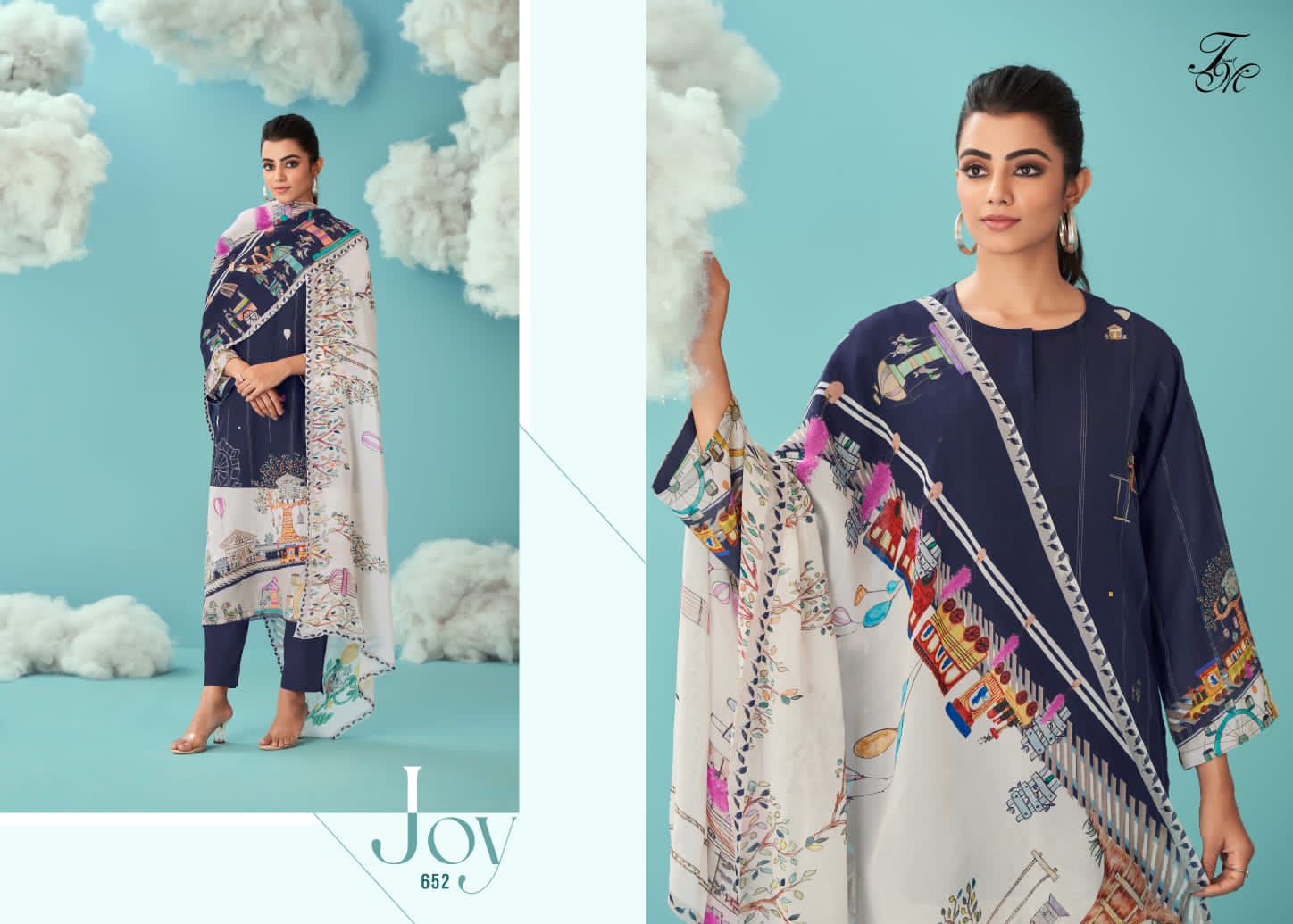 T And M Joy Wholesale Pure Linen With Hand Work And Daman Lace Salwar Suits
