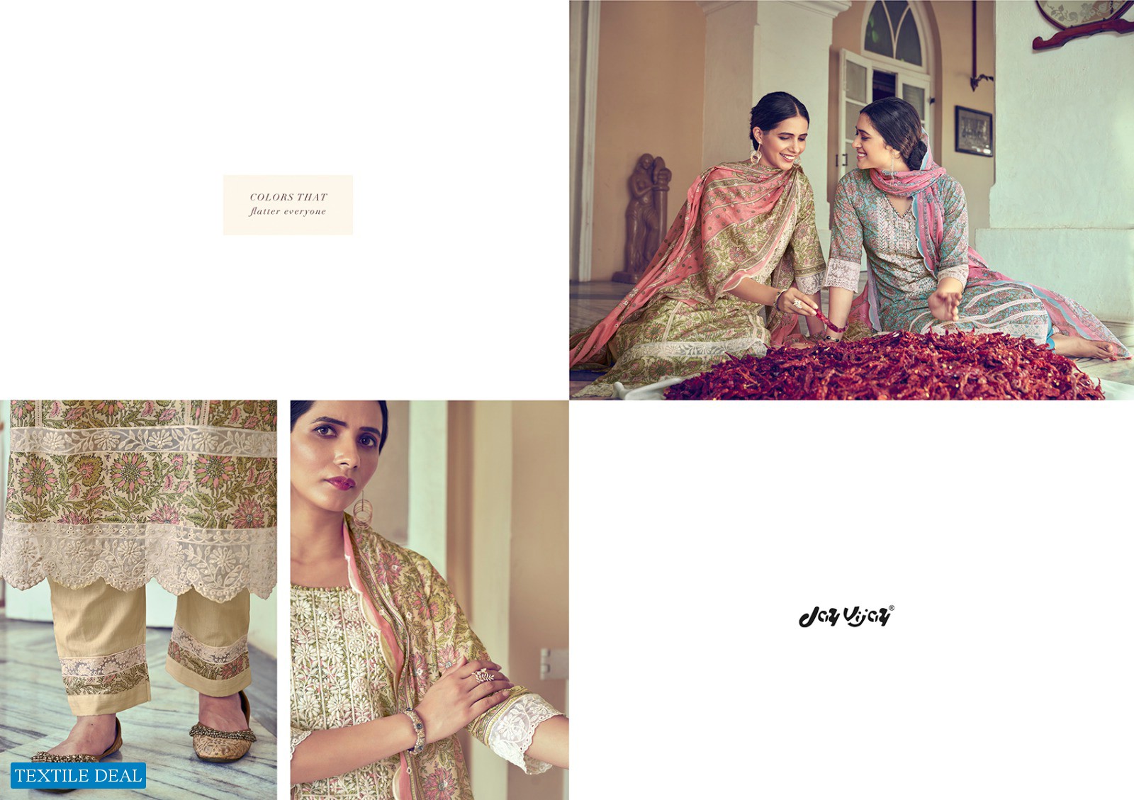 Jay Vijay Dilreet Vol-2 Wholesale Pure Cotton With Embroidery And Lace Work Salwar Suits