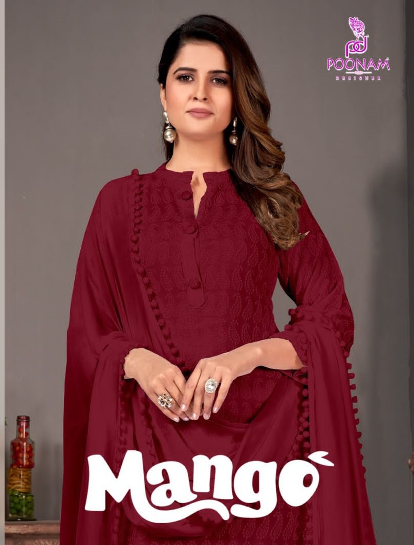 Poonam Mango Wholesale Pure Reyon Top With Cotton Slub Print And Nazneen Dupatta