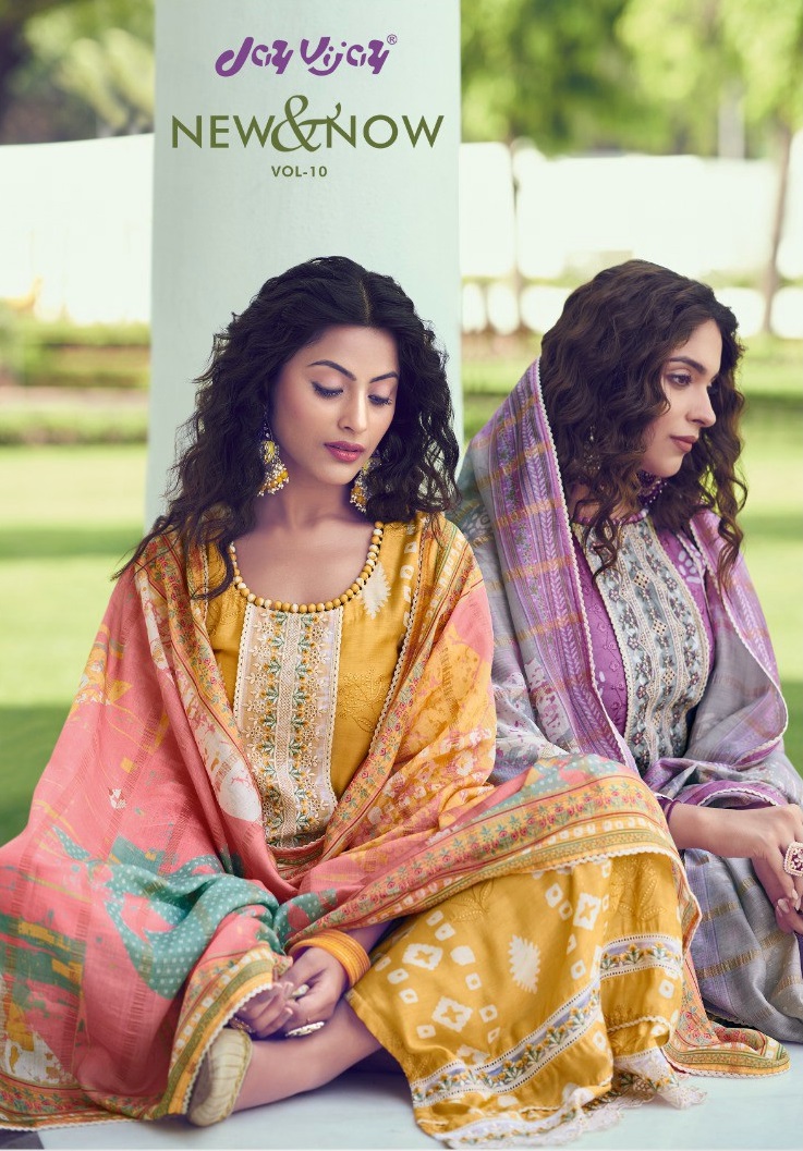 JAY VIJAY NEW & NOW VOL 10 DESIGNER BATIK WORK PAKISTANI LADIES SUIT WHOLESALER