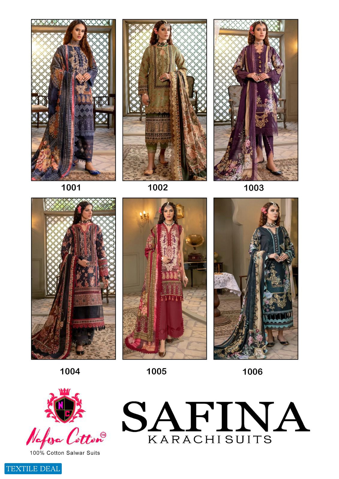 Nafisa Safina Karachi Suits Wholesale Cotton Dress Material