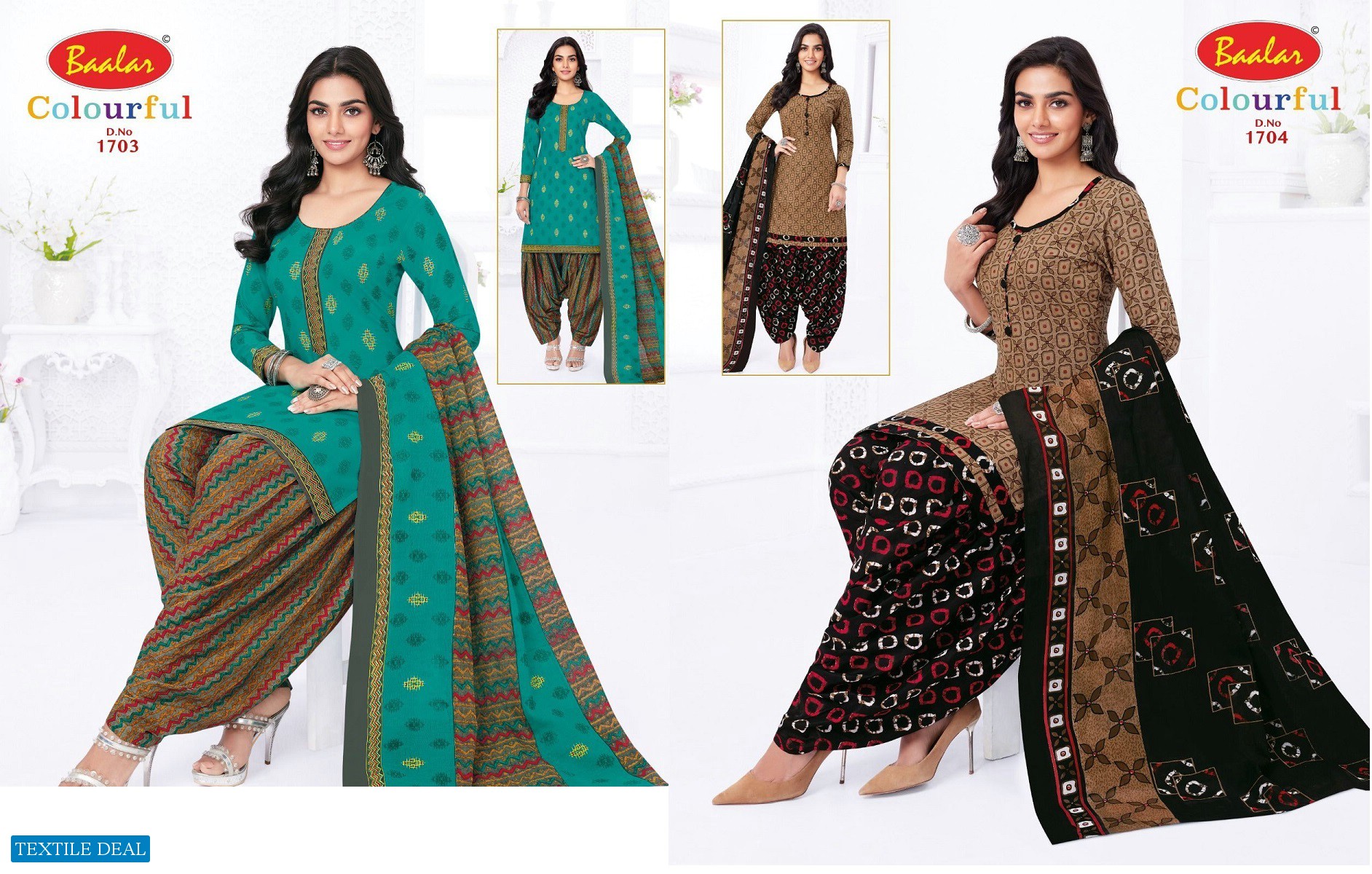 Baalar Colourful Vol-17 Wholesale Pure Cotton Printed Dress Material