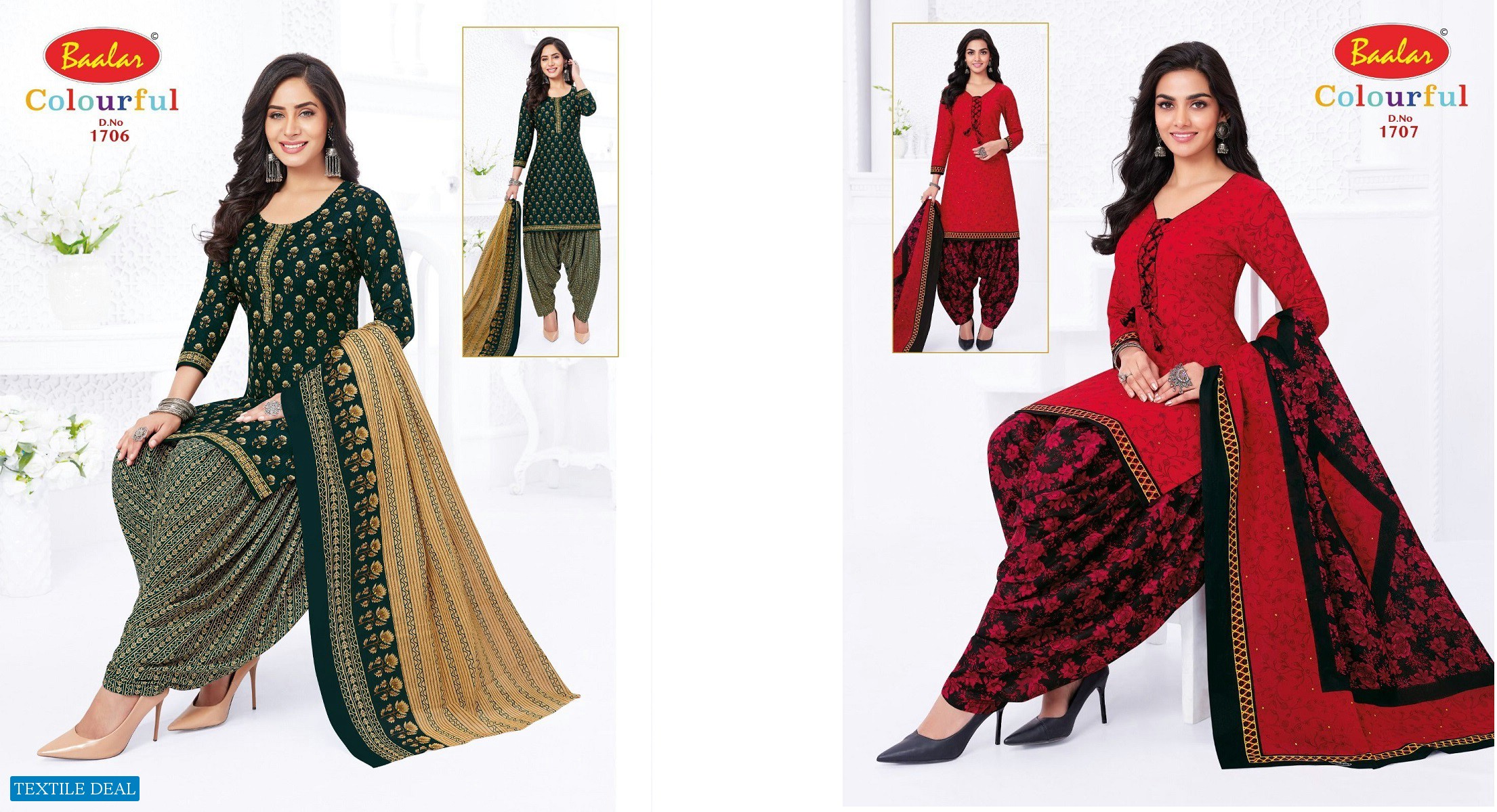 Baalar Colourful Vol-17 Wholesale Pure Cotton Printed Dress Material