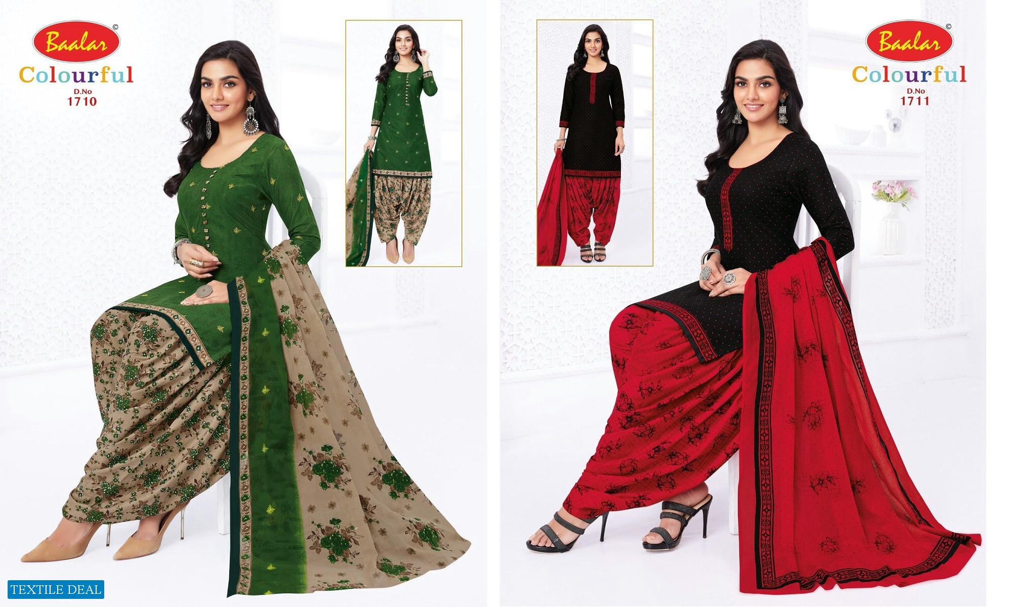 Baalar Colourful Vol-17 Wholesale Pure Cotton Printed Dress Material