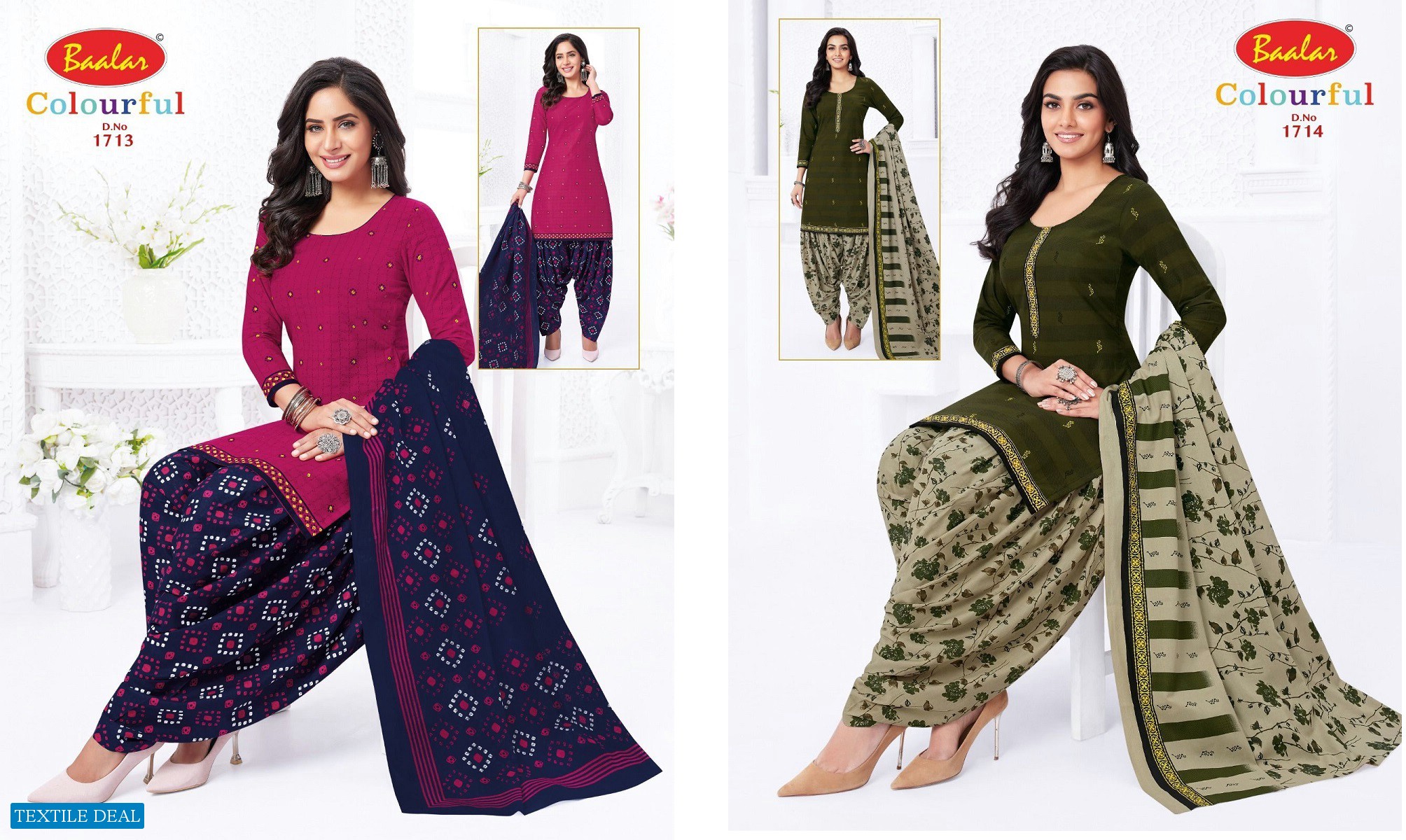 Baalar Colourful Vol-17 Wholesale Pure Cotton Printed Dress Material