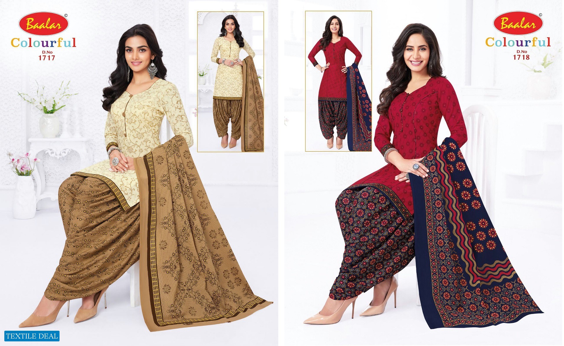 Baalar Colourful Vol-17 Wholesale Pure Cotton Printed Dress Material