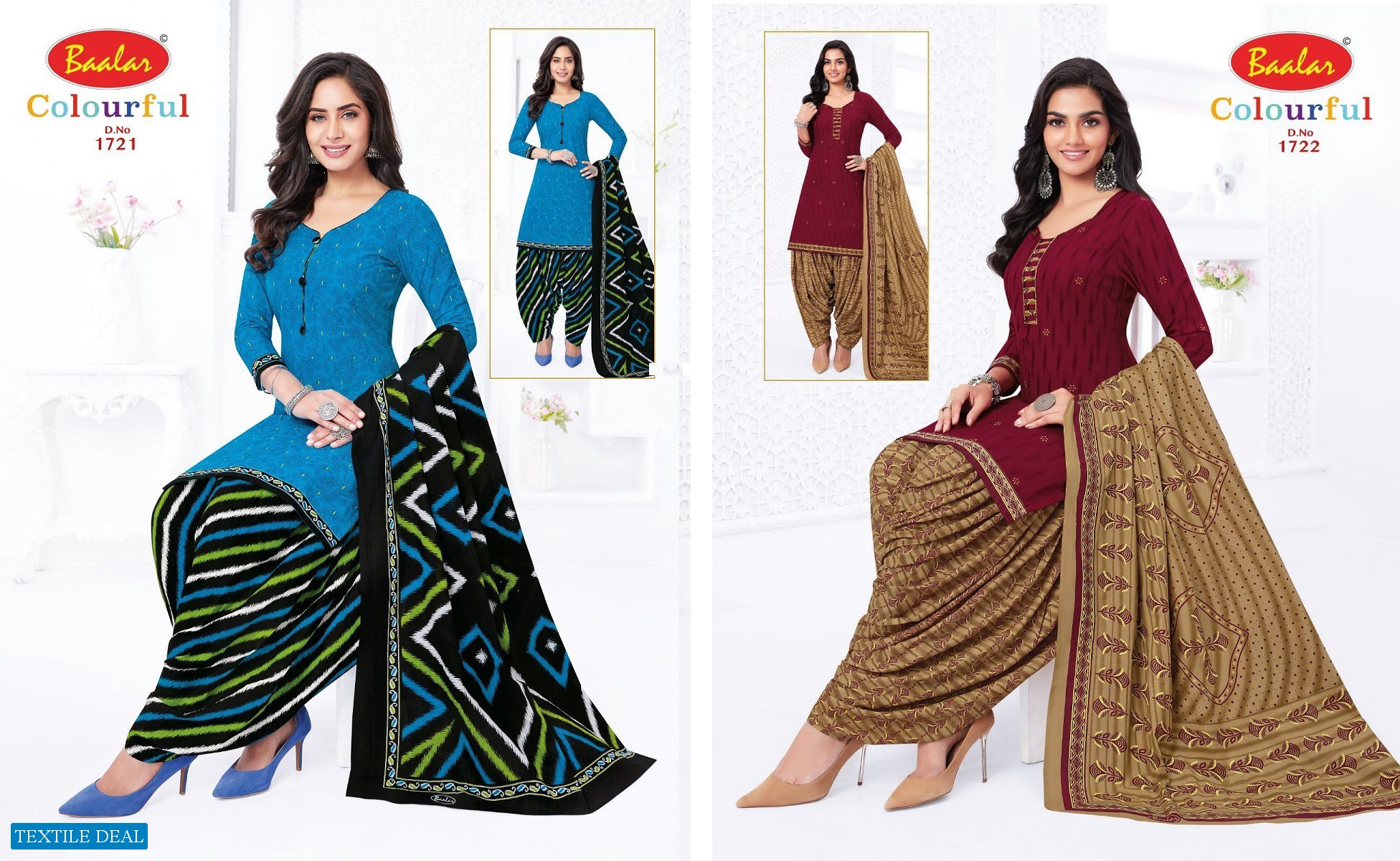 Baalar Colourful Vol-17 Wholesale Pure Cotton Printed Dress Material