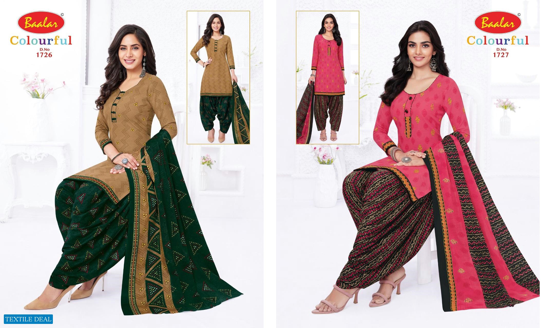 Baalar Colourful Vol-17 Wholesale Pure Cotton Printed Dress Material