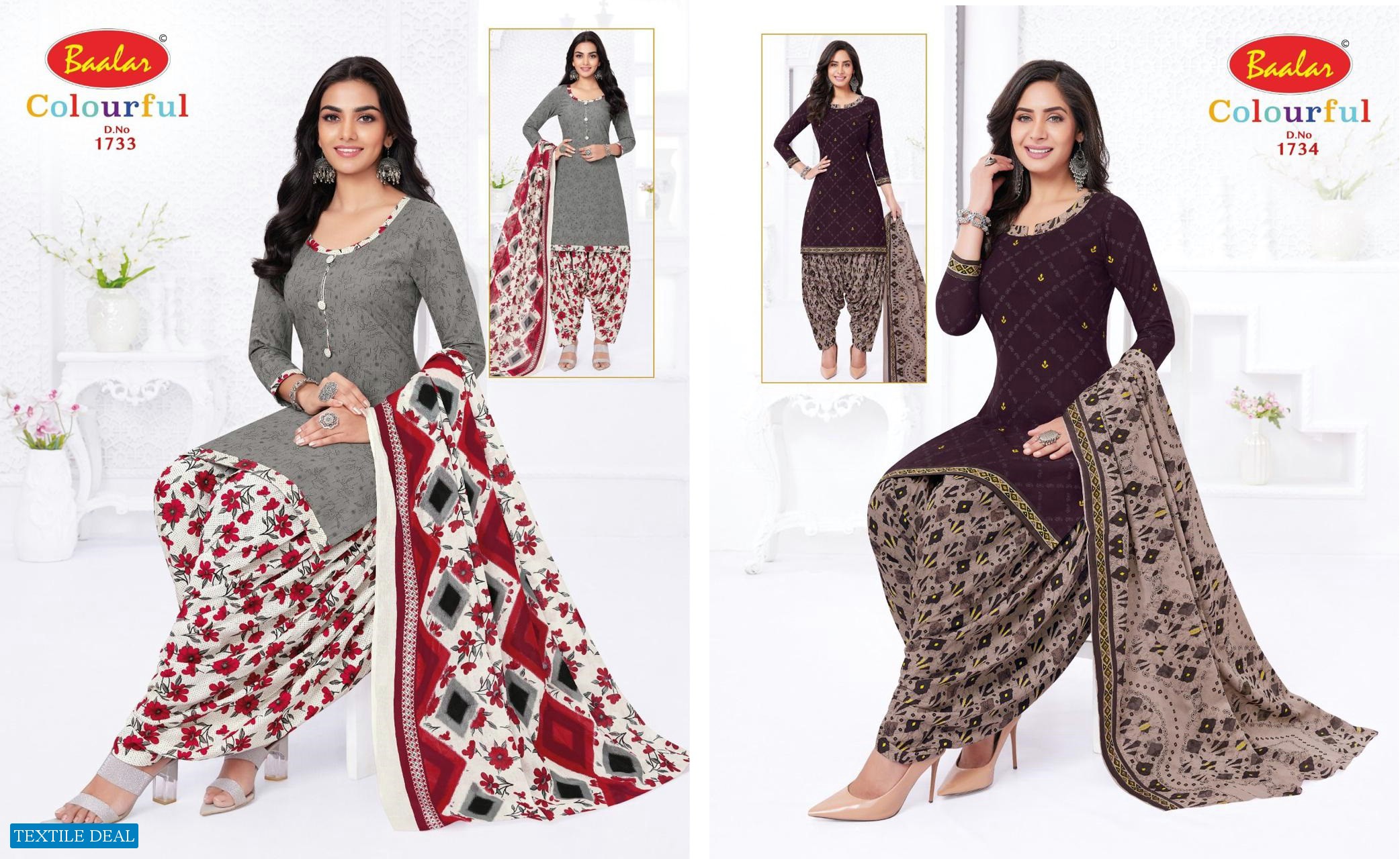 Baalar Colourful Vol-17 Wholesale Pure Cotton Printed Dress Material