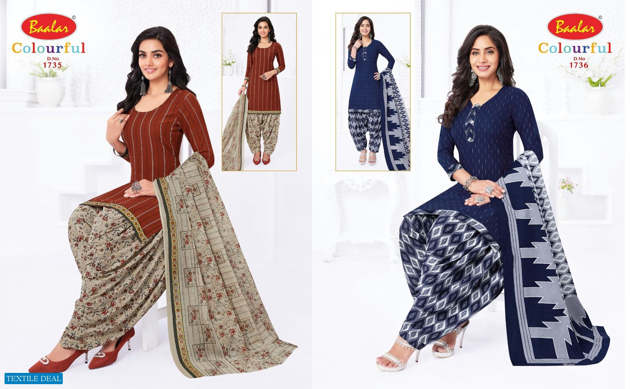 Baalar Colourful Vol-17 Wholesale Pure Cotton Printed Dress Material