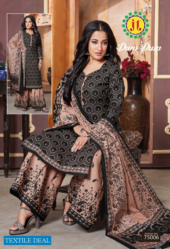 JT Dum Dum Vol-75 Wholesale Pure Cotton Printed Dress Material