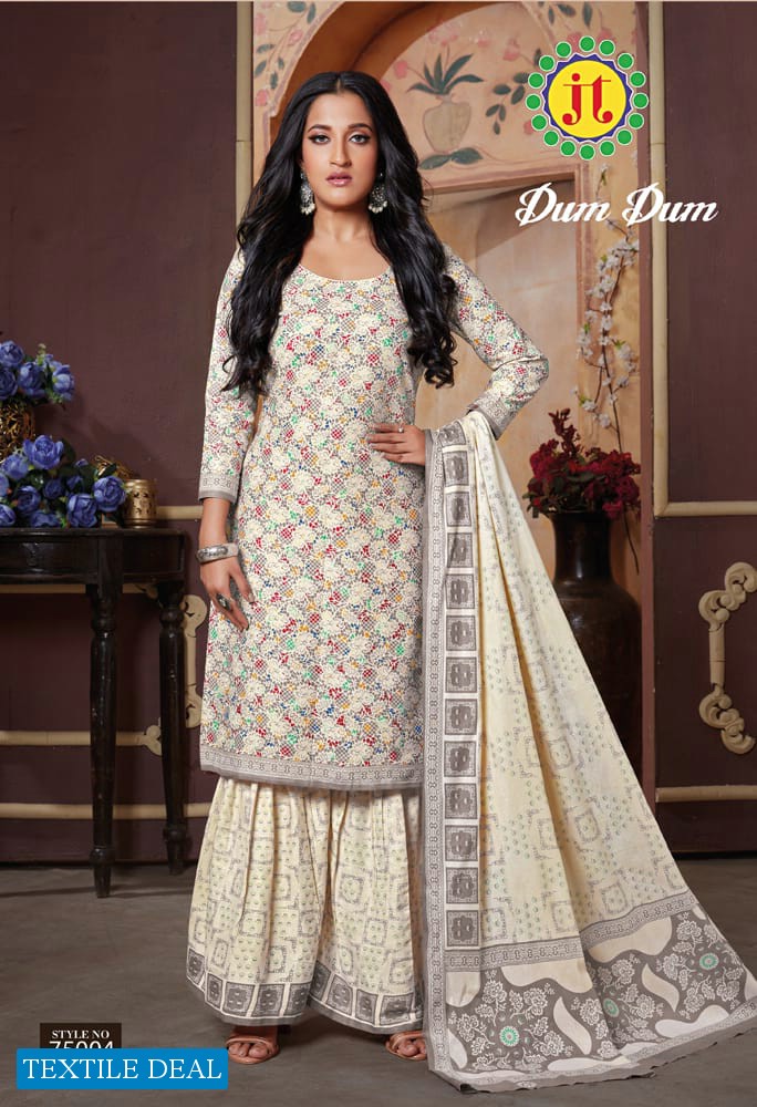 JT Dum Dum Vol-75 Wholesale Pure Cotton Printed Dress Material