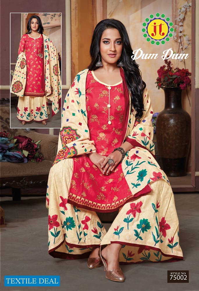 JT Dum Dum Vol-75 Wholesale Pure Cotton Printed Dress Material
