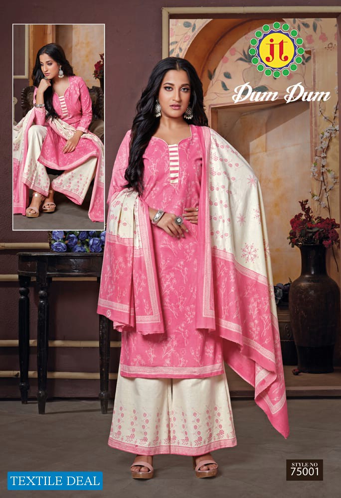 JT Dum Dum Vol-75 Wholesale Pure Cotton Printed Dress Material