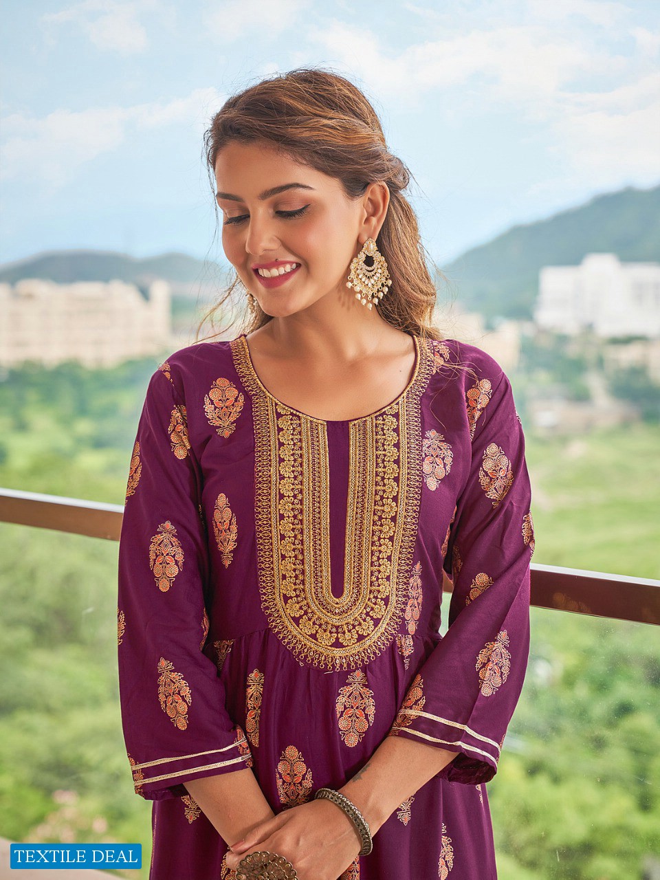 VIYAA DESIGNER PRESENT FANTASY FANCY FOIL PRINT LONG GOWN KURTIS