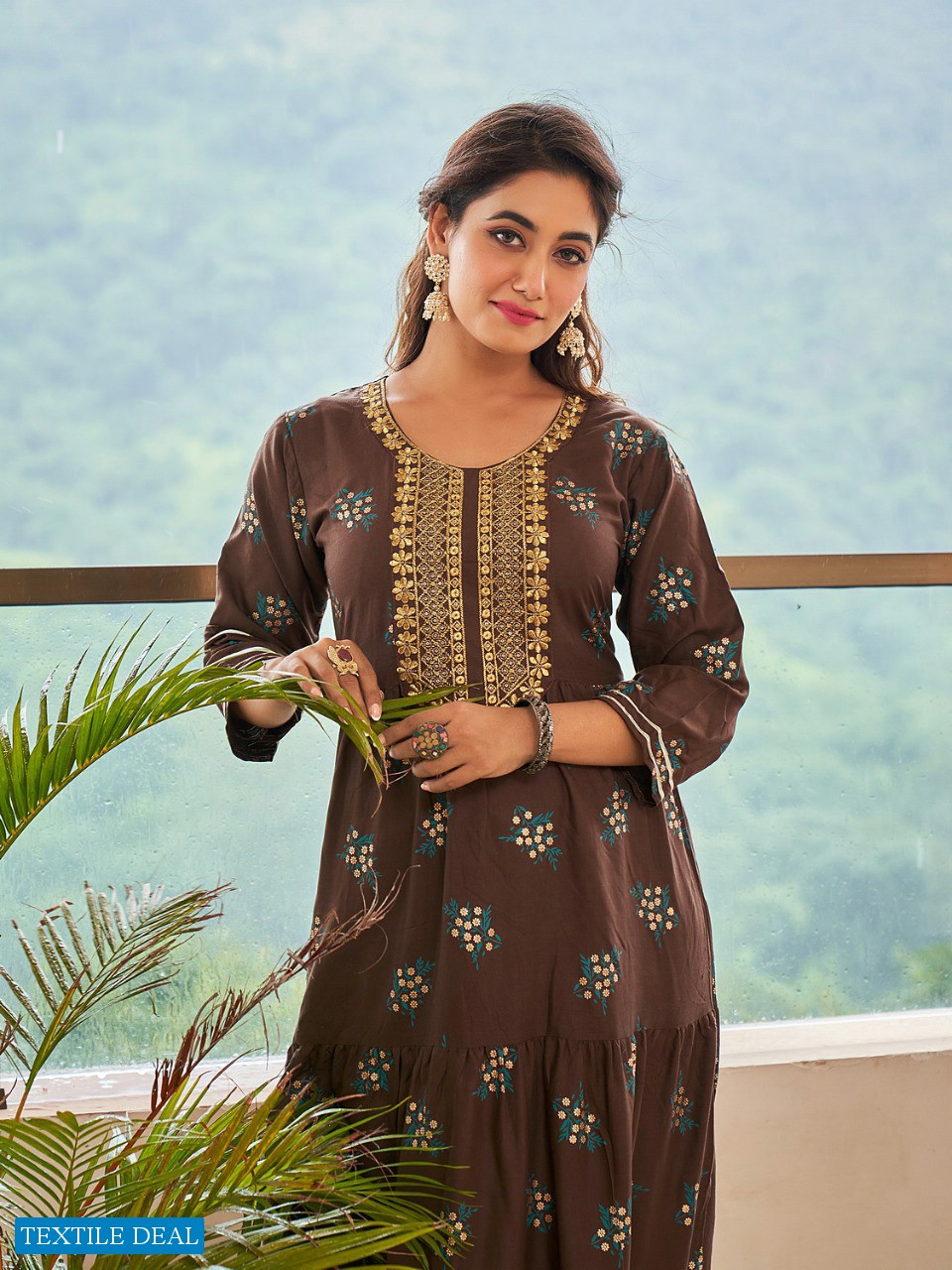 VIYAA DESIGNER PRESENT FANTASY FANCY FOIL PRINT LONG GOWN KURTIS