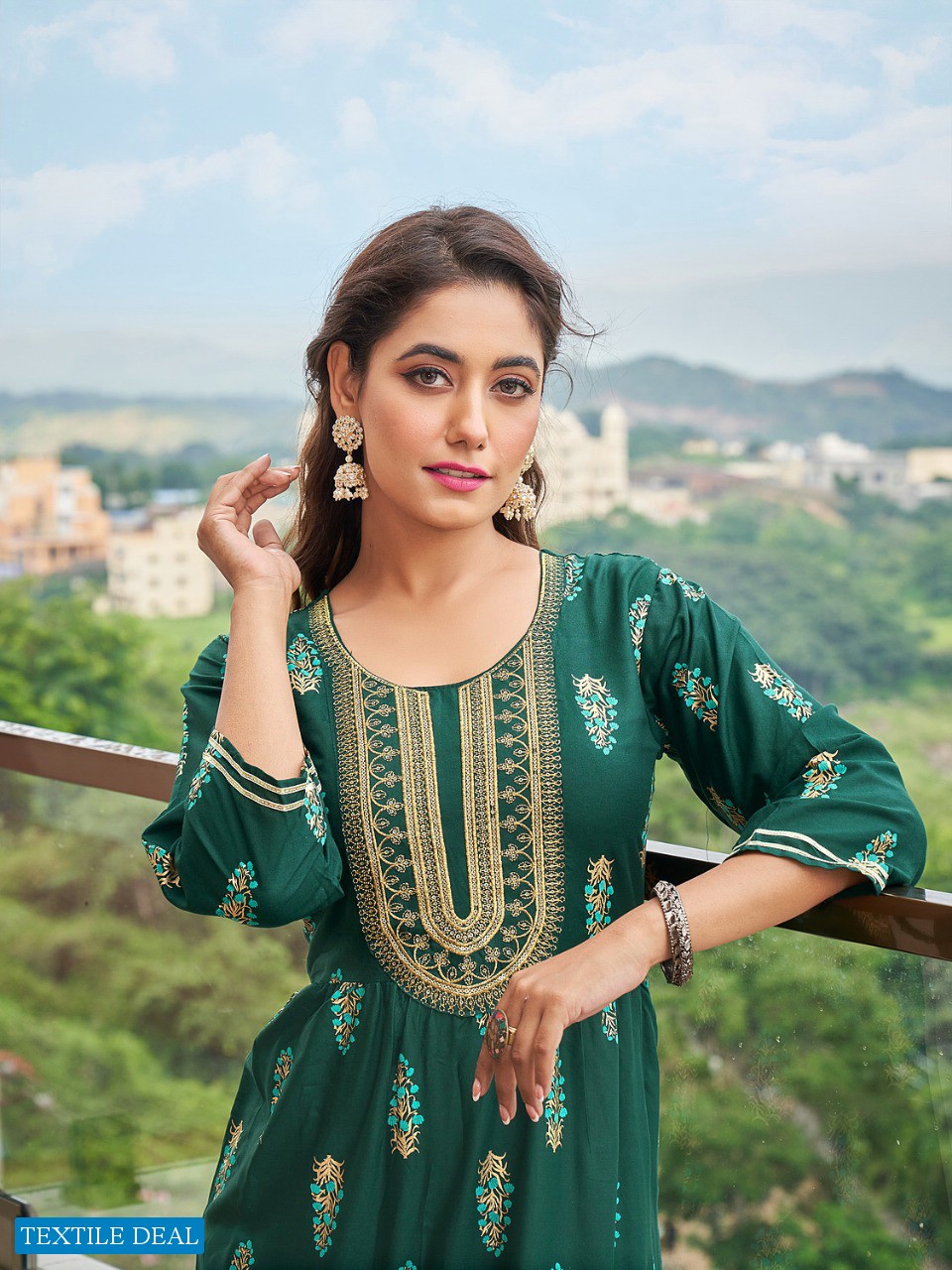 VIYAA DESIGNER PRESENT FANTASY FANCY FOIL PRINT LONG GOWN KURTIS