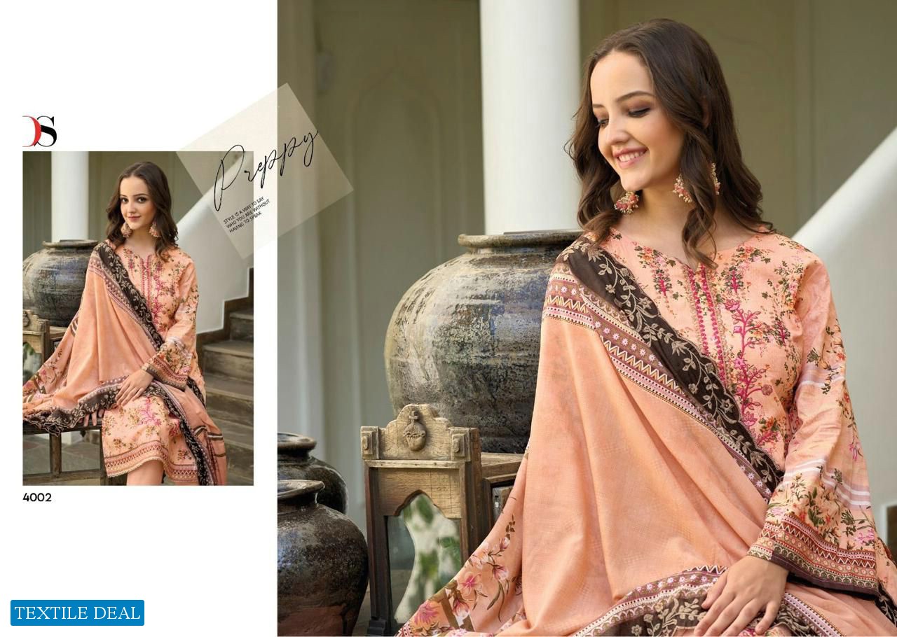 Deepsy Bin Saeed Lawn Collection Vol-4 Wholesale Pure Cotton With Self Embroidery Salwar Suits