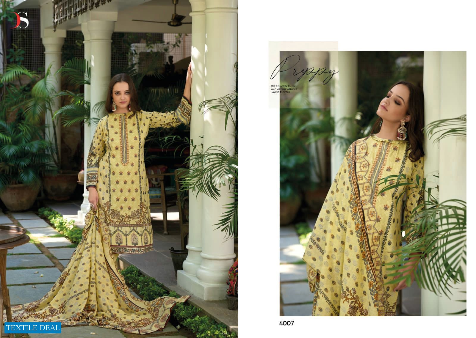 Deepsy Bin Saeed Lawn Collection Vol-4 Wholesale Pure Cotton With Self Embroidery Salwar Suits