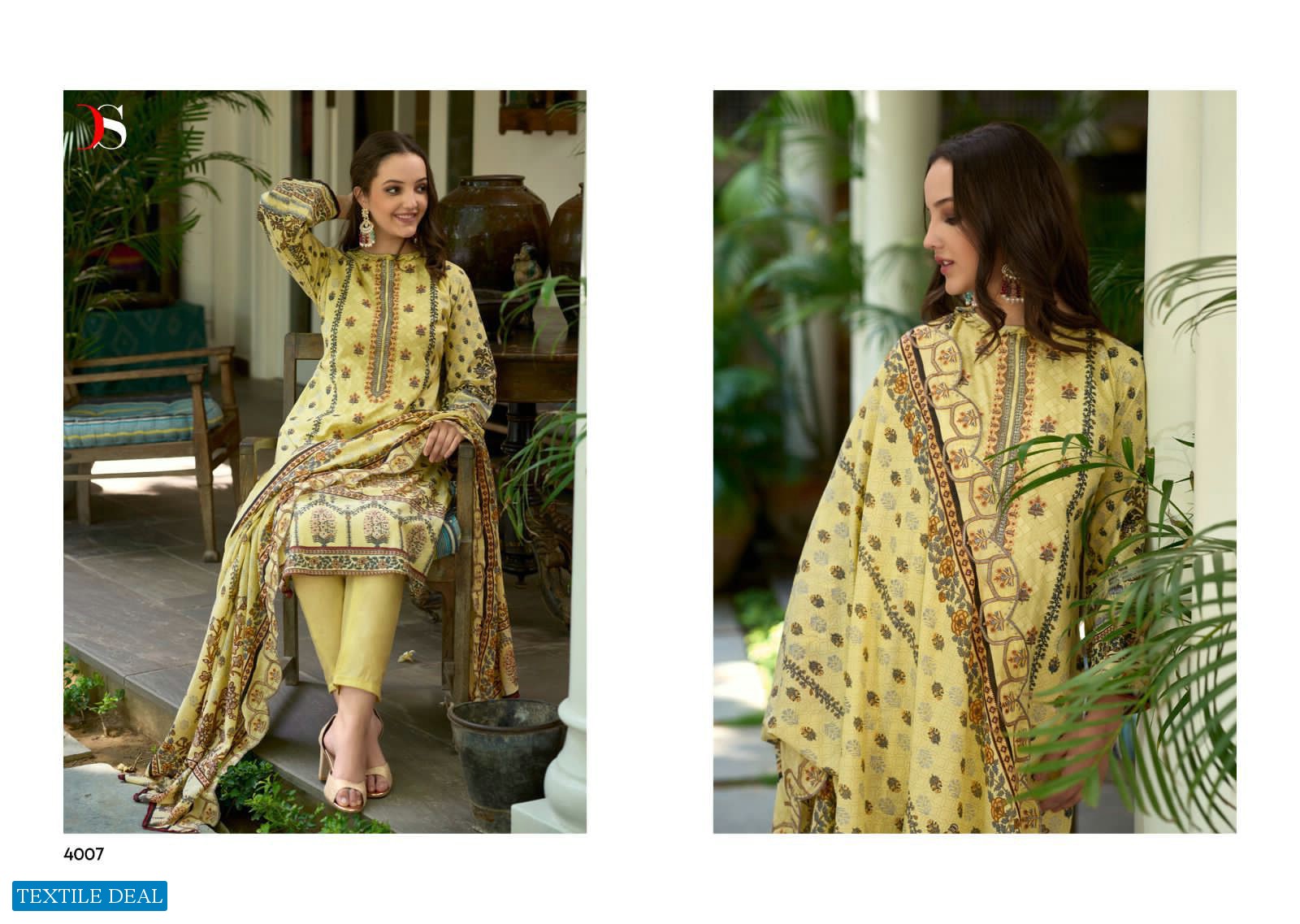 Deepsy Bin Saeed Lawn Collection Vol-4 Wholesale Pure Cotton With Self Embroidery Salwar Suits