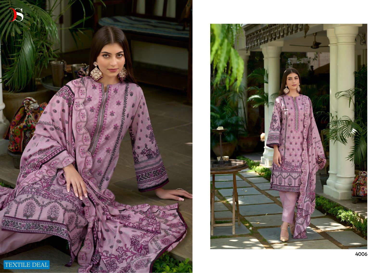 Deepsy Bin Saeed Lawn Collection Vol-4 Wholesale Pure Cotton With Self Embroidery Salwar Suits