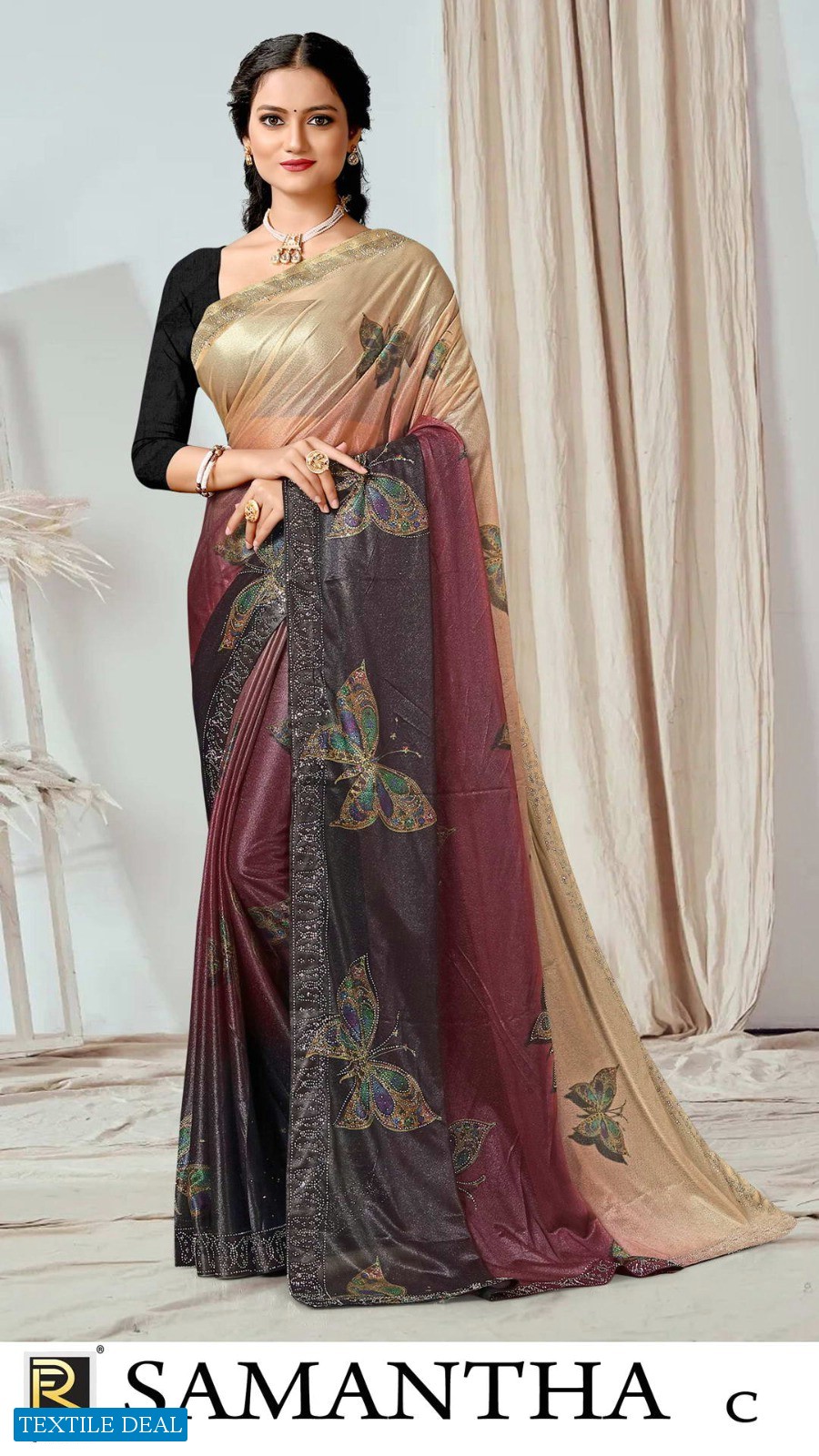 Ronisha Samantha Wholesale Siroski Diamond Sarees