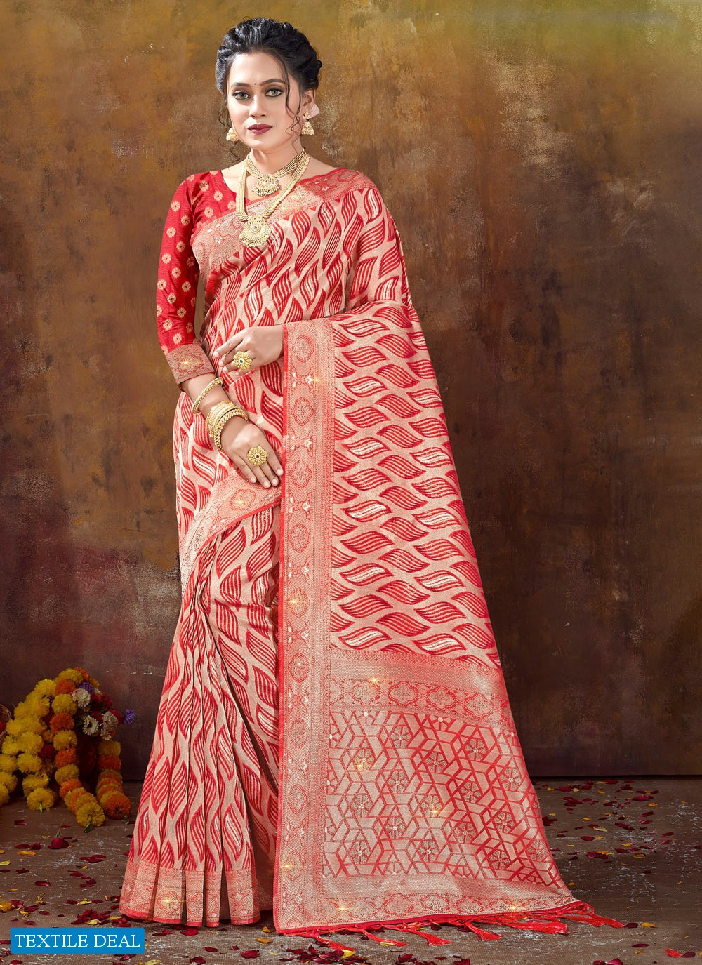 Bunawat Lajja Wholesale Organza Fabrics Sarees