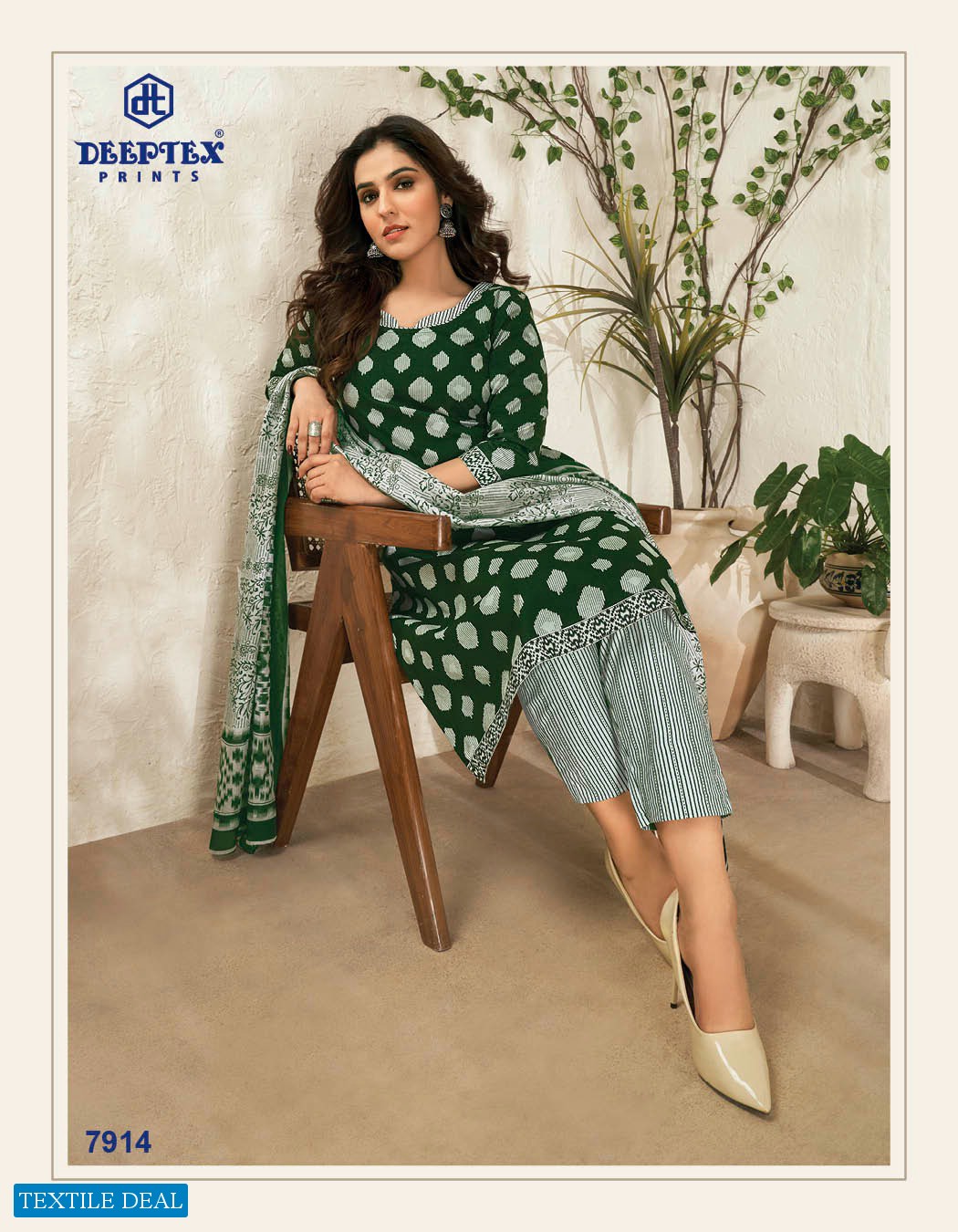 Deeptex Miss India Vol-79 Wholesale Pure Cotton Printed Dress Material