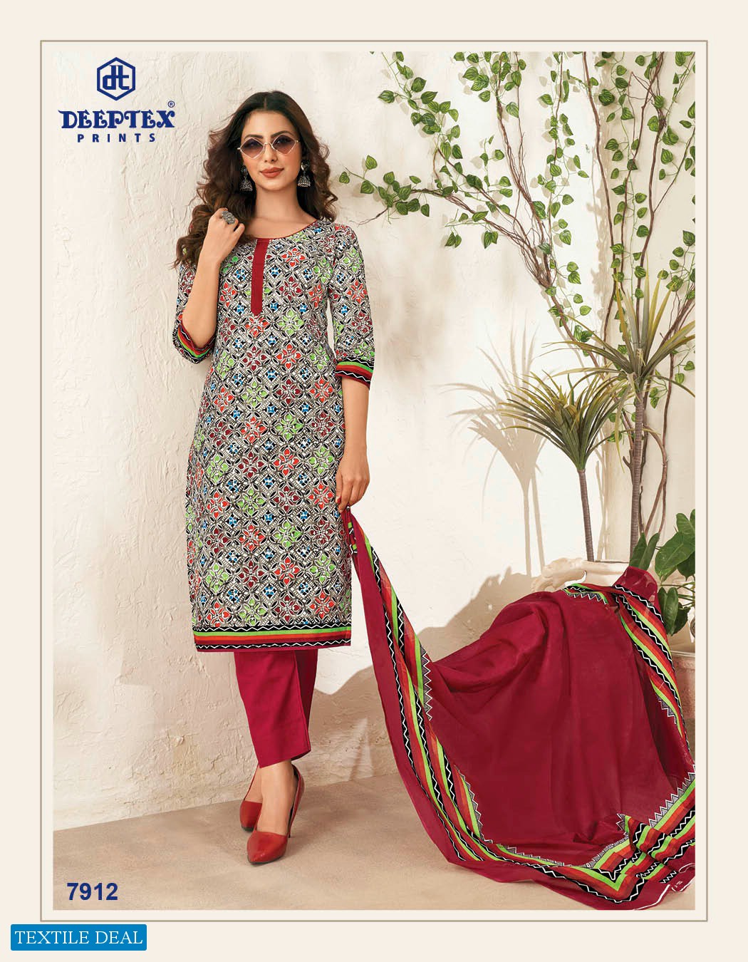 Deeptex Miss India Vol-79 Wholesale Pure Cotton Printed Dress Material