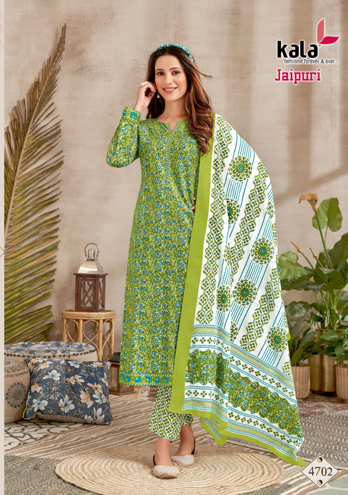 Tarika Kala Jaipuri Vol-2 Wholesale Cotton Dupatta Dress Material