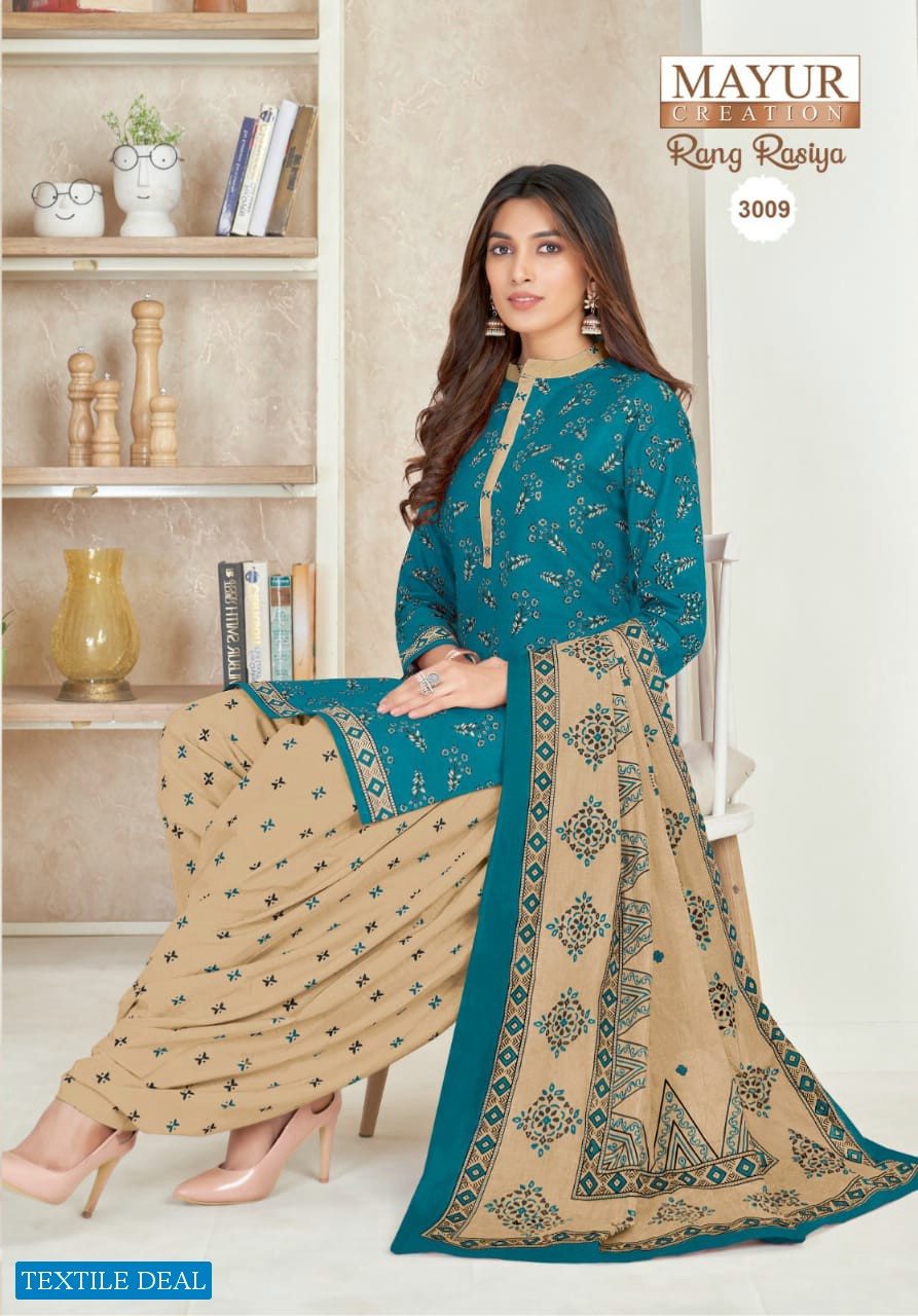 Mayur Rang Rasiya Vol-3 Wholesale Heavy Cotton Fabrics Dress Material