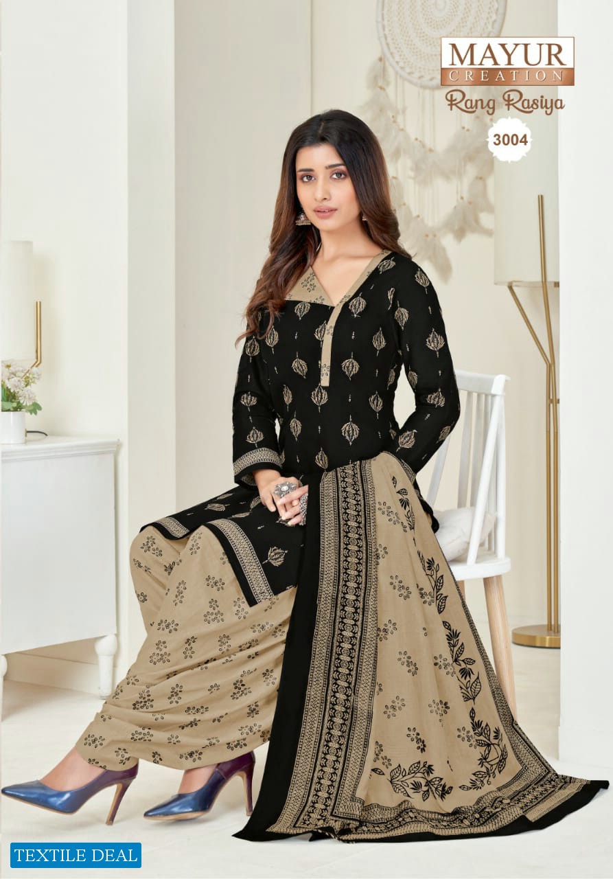 Mayur Rang Rasiya Vol-3 Wholesale Heavy Cotton Fabrics Dress Material