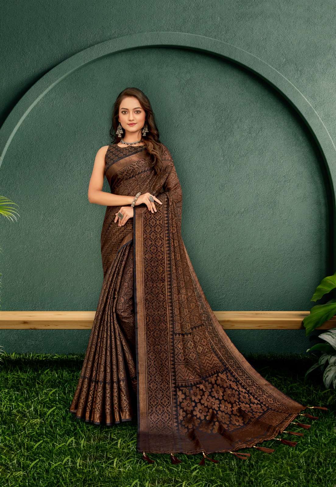 JACQUARD BRASSO VOL 6 BY VINAMRA FANCY COTTON BRASSO SAREES COLLECTION