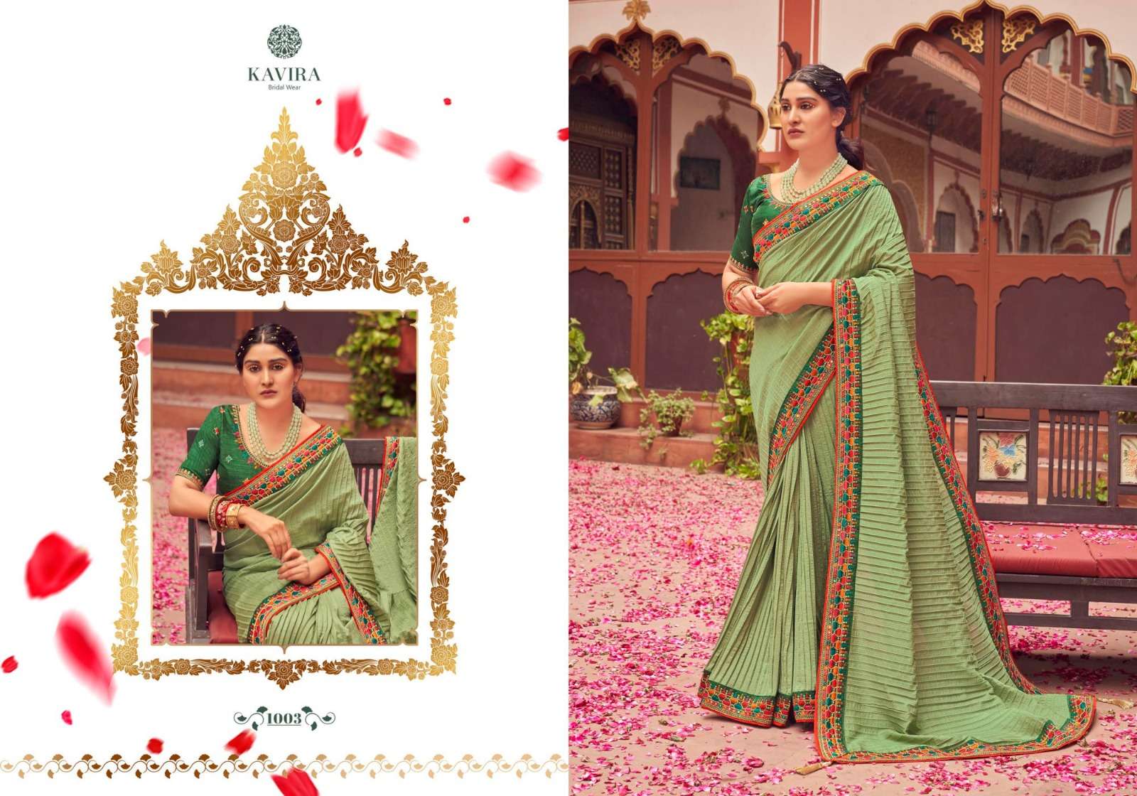 KAVIRA PRESENT AANVI 1001-1009 DESIGNER FESTIVE WEAR FANCY SAREES WHOLESALER