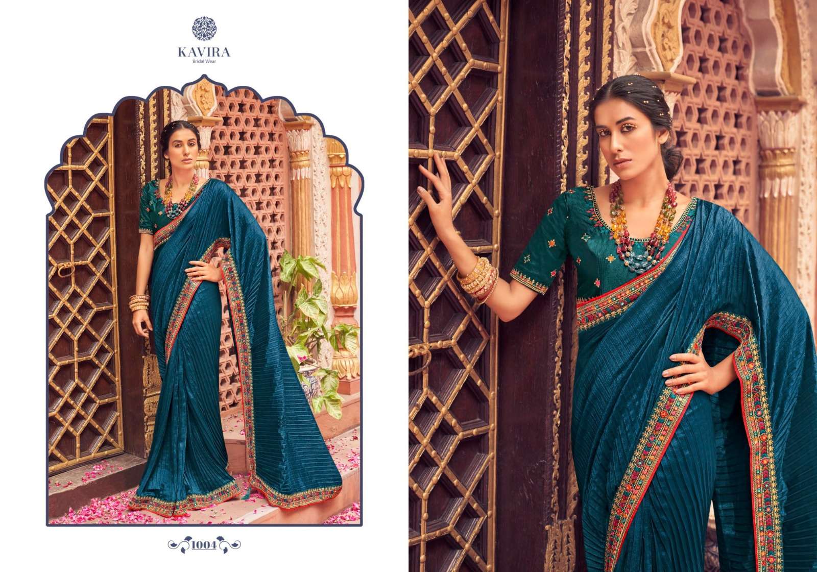 KAVIRA PRESENT AANVI 1001-1009 DESIGNER FESTIVE WEAR FANCY SAREES WHOLESALER